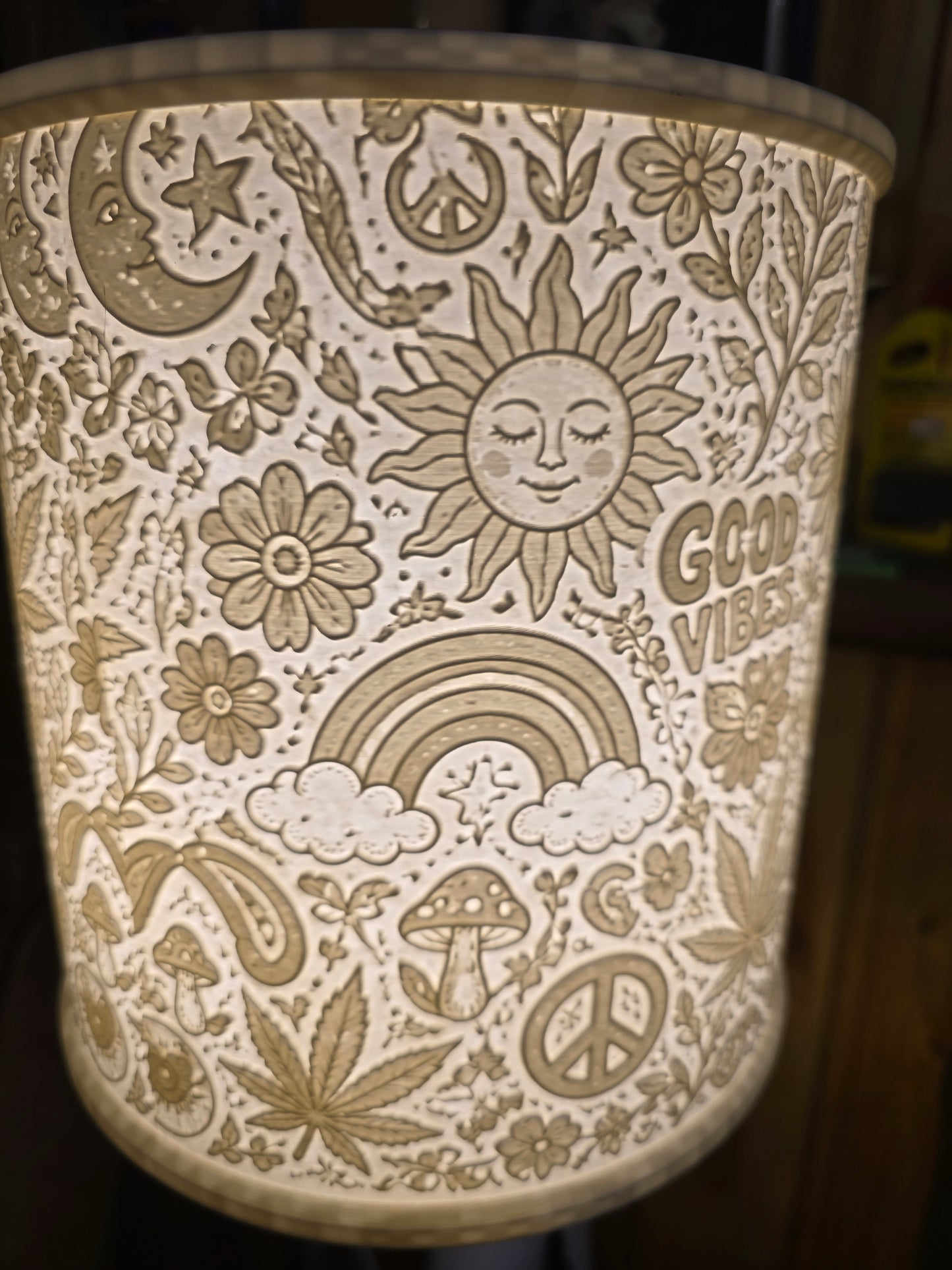 Good Vibes Hippy design top mount lamp shade