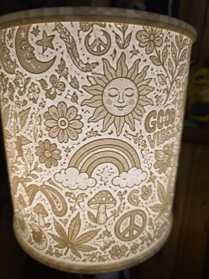 Good Vibes Hippy design top mount lamp shade