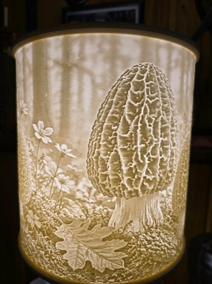 Morel Mushrooms on display design top mount lamp shade
