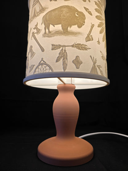 Rustic Western Native Chief Inspired Illuminated Table Lamp with base