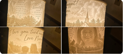 Custom memorial lamp made for a customer