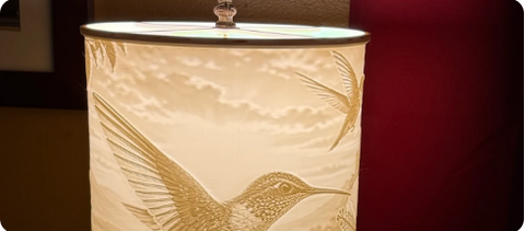 Custom hummingbird lamp shade
