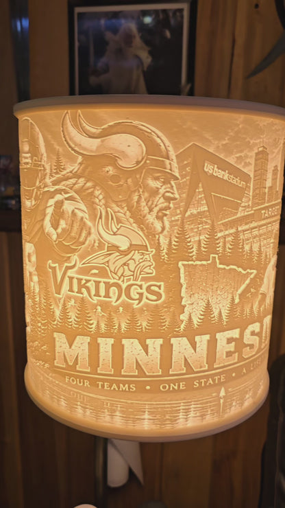 Minnesota Strong Wild, Vikings, Twins, Timberwolves top mount lampshade
