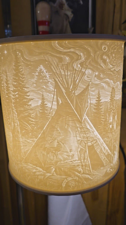 Moonlit Tee Pee Cannabis Wilderness Lamp Shade ONLY