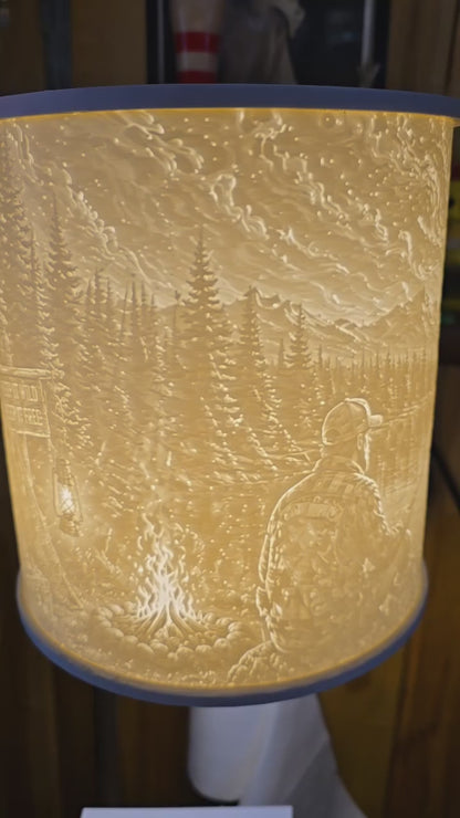 Fishing in the Dark Wilderness Lamp Shade ONLY