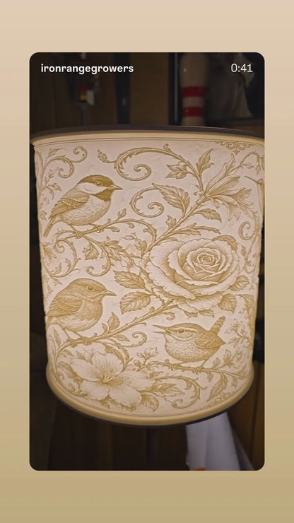 Birds of Spring design top mount lamp shade