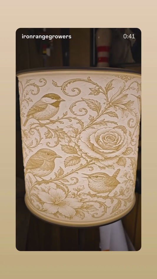 Birds of Spring design top mount lamp shade