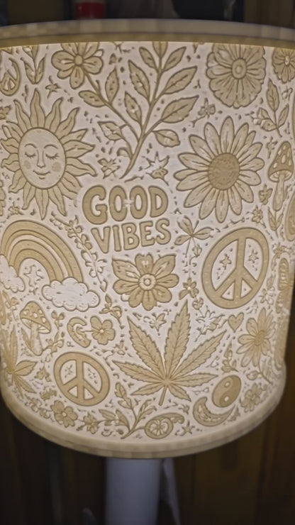 Good Vibes Hippy design top mount lamp shade