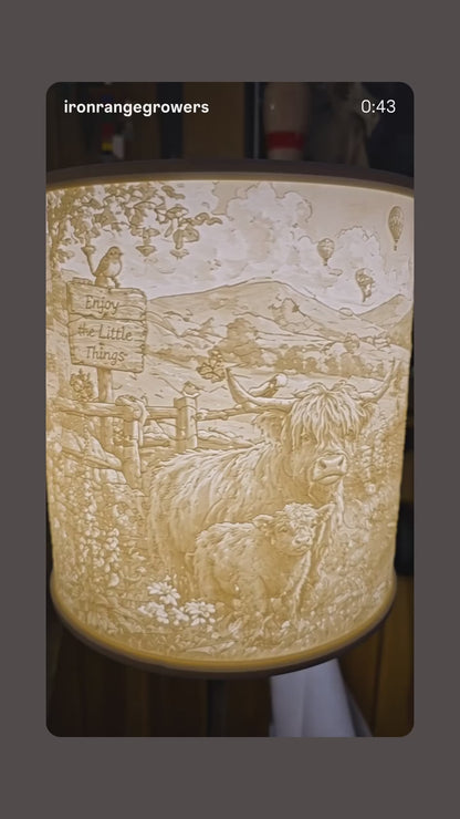 Highland cows and Friends design top mount lamp shade