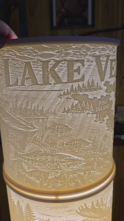 Lake Vermilion pine island design top mount lampshade