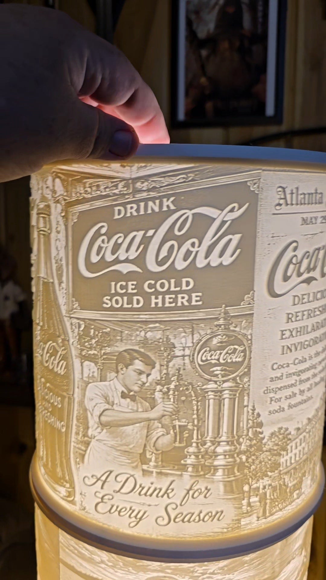 Coca Cola Coke Vintage adds design top mount lamp shade