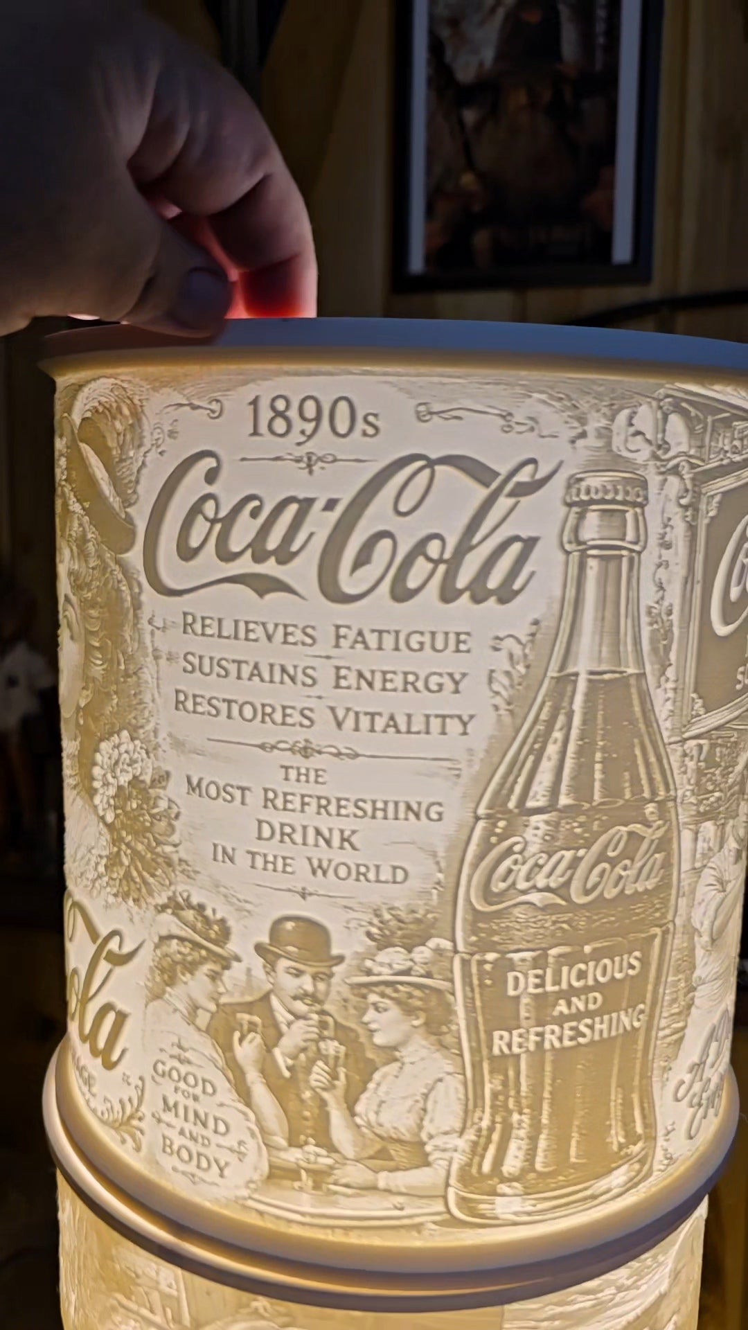 Coca Cola Coke Vintage adds design top mount lamp shade
