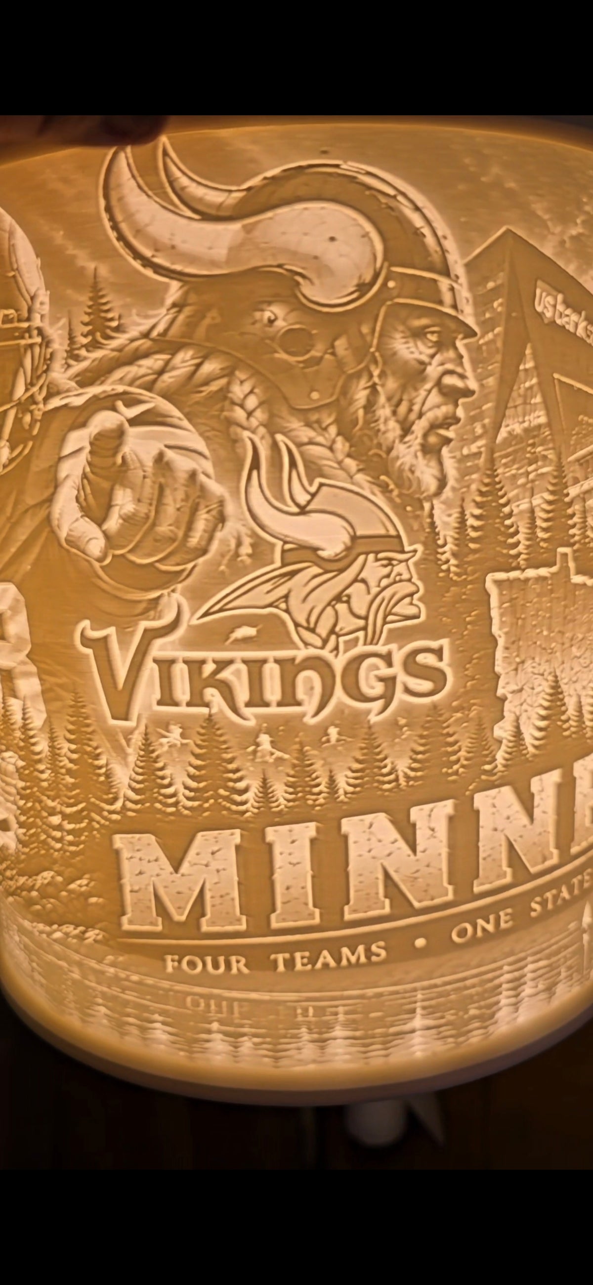 Minnesota Strong Wild, Vikings, Twins, Timberwolves top mount lampshade