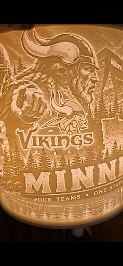 Minnesota Strong Wild, Vikings, Twins, Timberwolves top mount lampshade