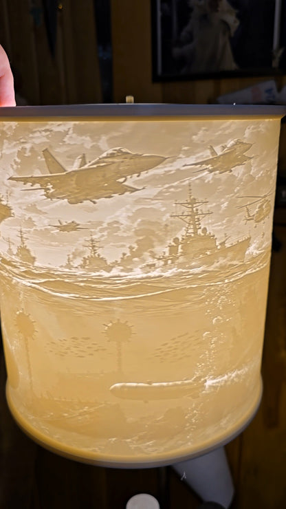 War on the water battleships & submarines Navy top mount design