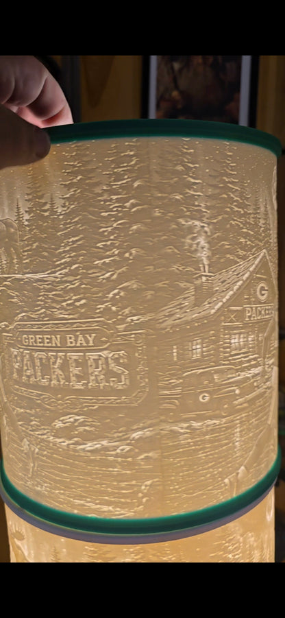 Greenbay Packers Northern Lights design Top Mount lampshade