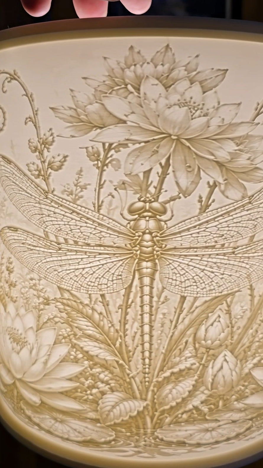 Dragonfly, Butterflies, Bees and Flowers design top mount lamp shade