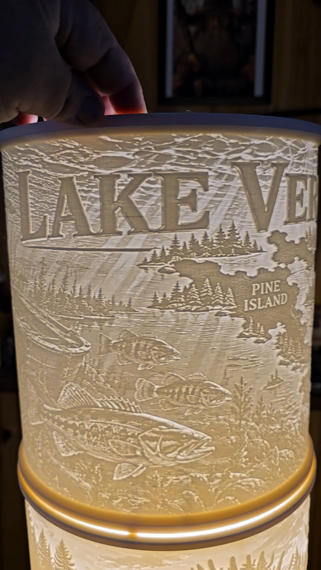 Lake Vermilion pine island design top mount lampshade