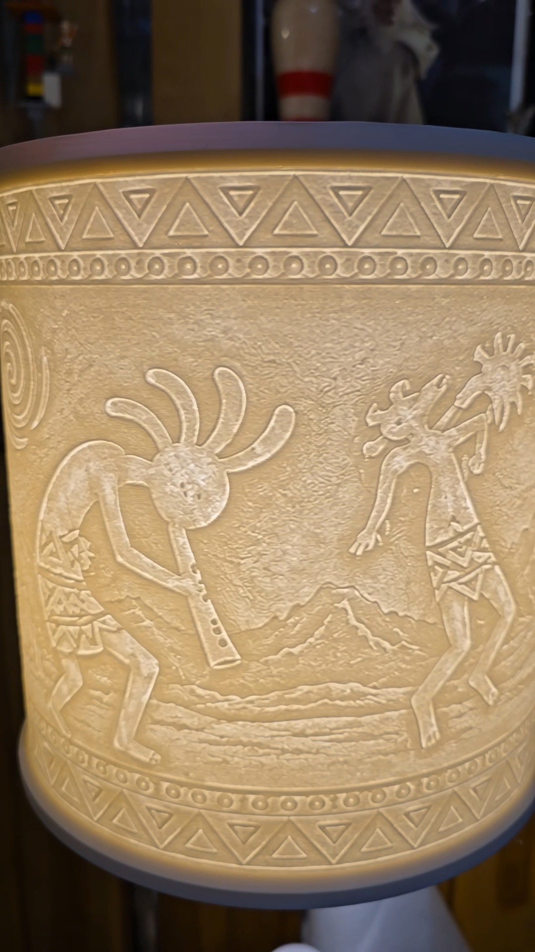 Kokopelli dancing spiritual design top mount lamp shade