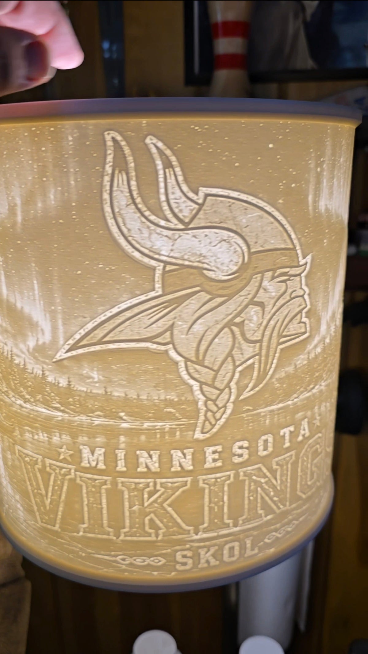 Minnesota Vikings Northern Lights design Top Mount lampshade