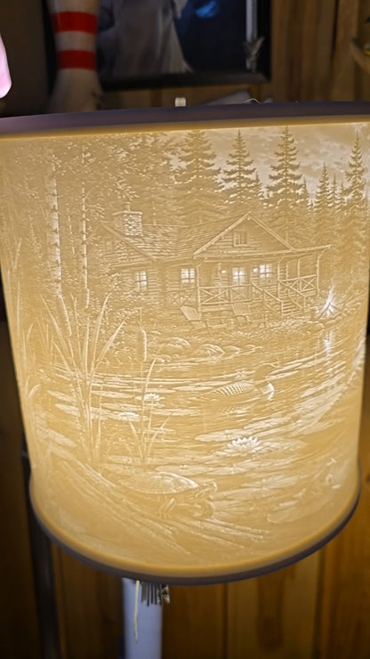 Loons on the lake Top Mount Lampshade only