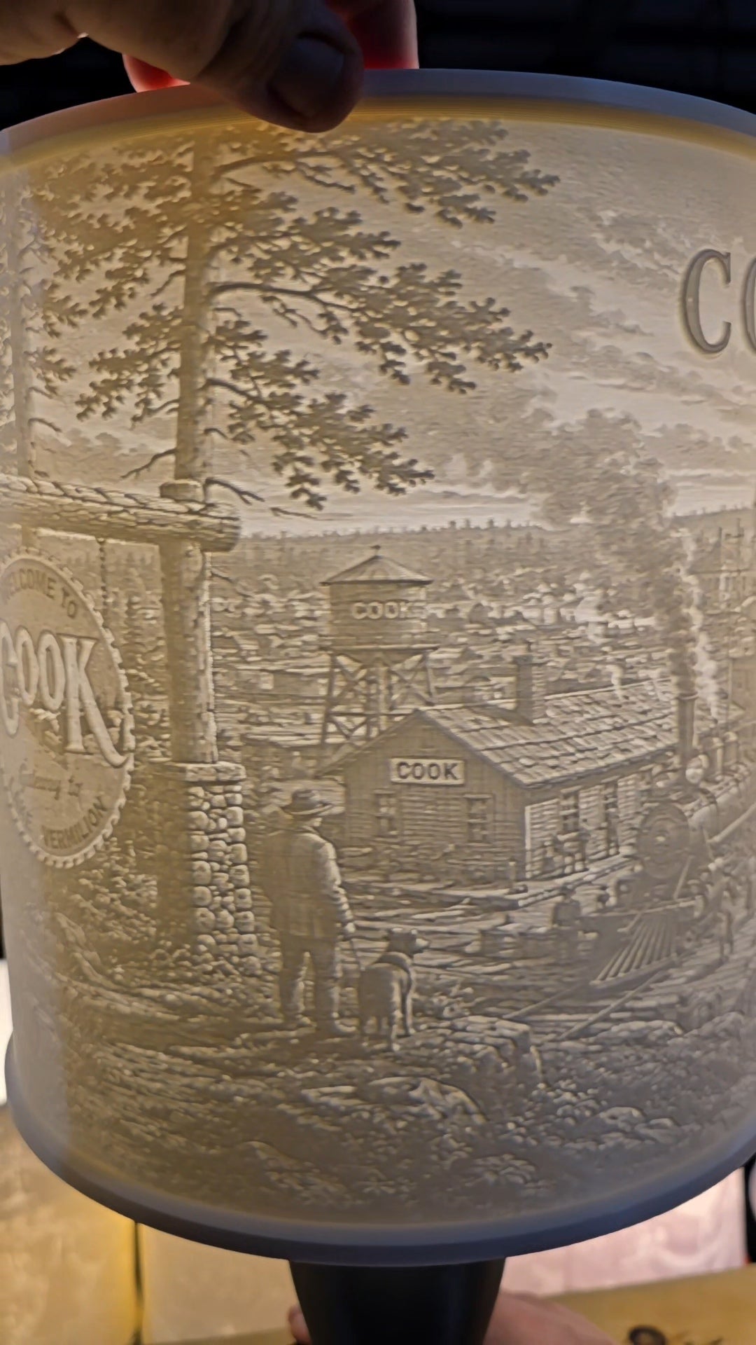 Historical Cook mn top mount lampshade