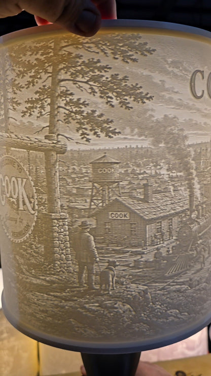 Historical Cook mn top mount lampshade