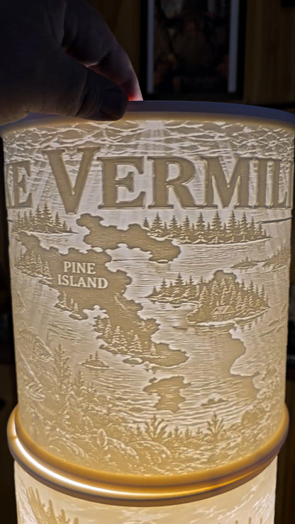 Lake Vermilion pine island design top mount lampshade