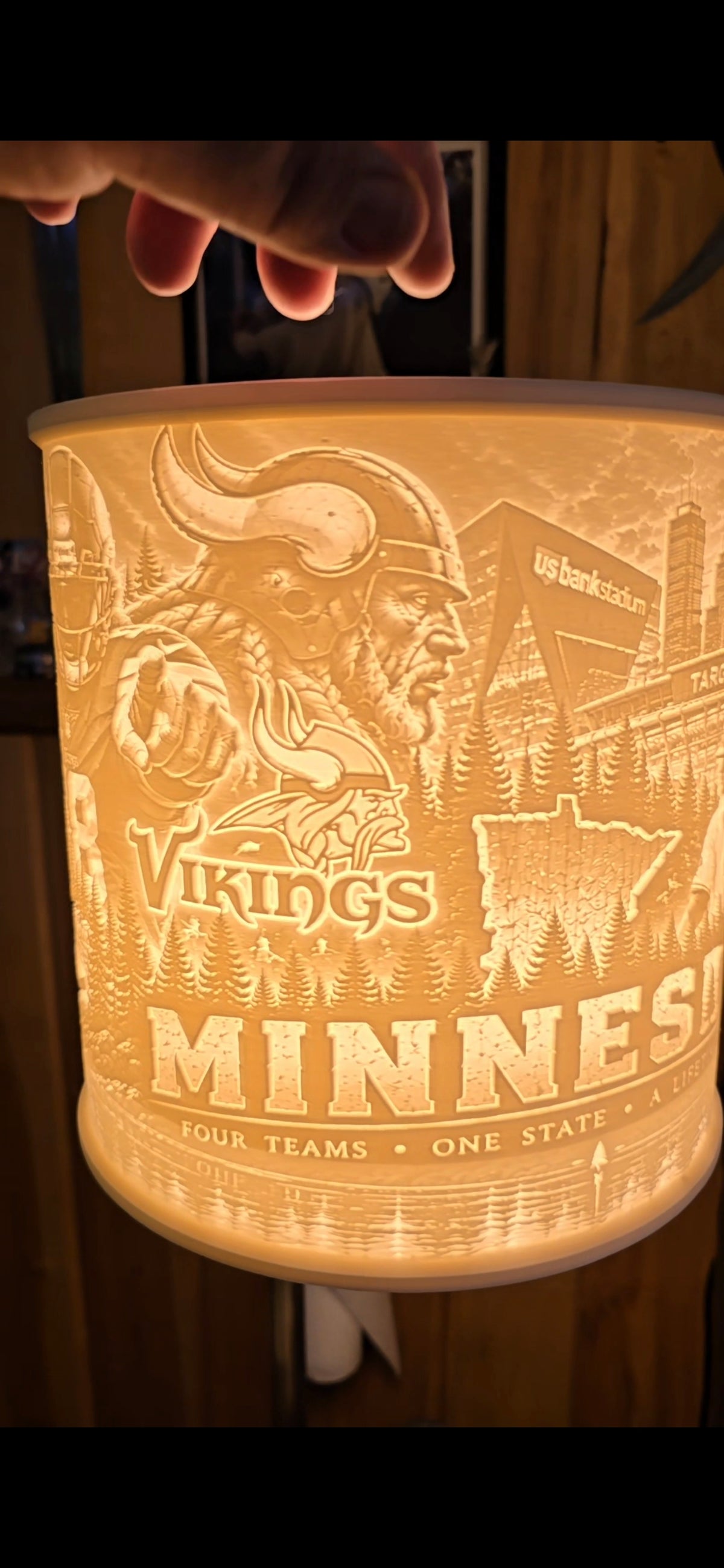 Minnesota Strong Wild, Vikings, Twins, Timberwolves top mount lampshade