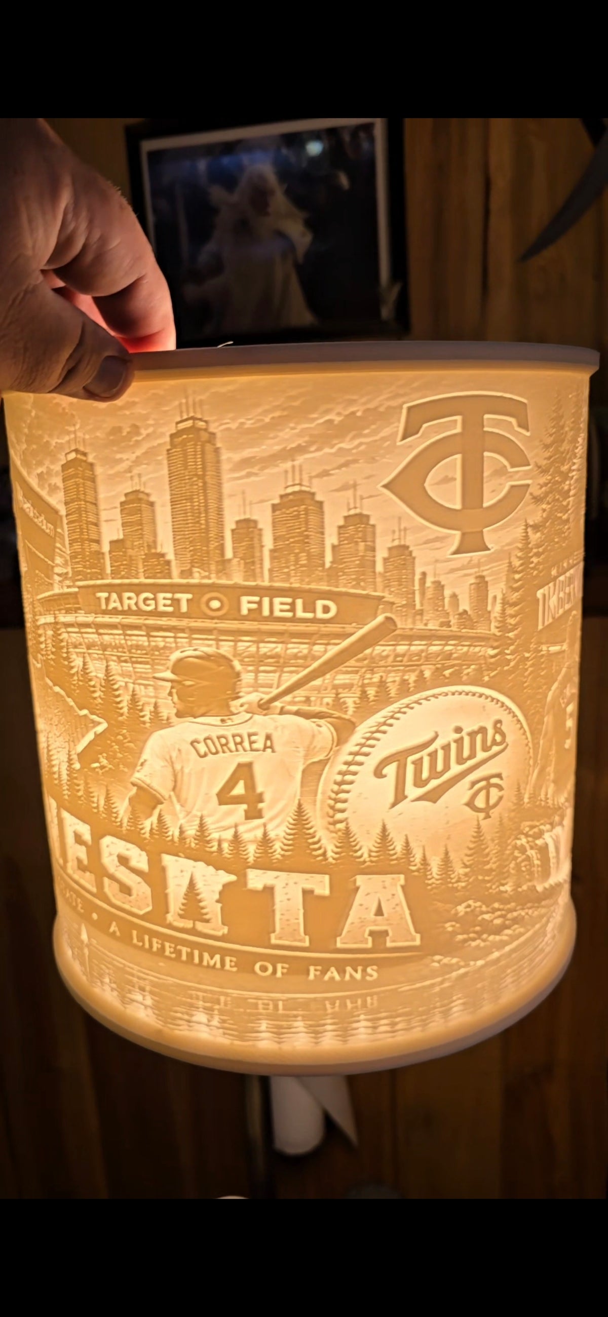 Minnesota Strong Wild, Vikings, Twins, Timberwolves top mount lampshade