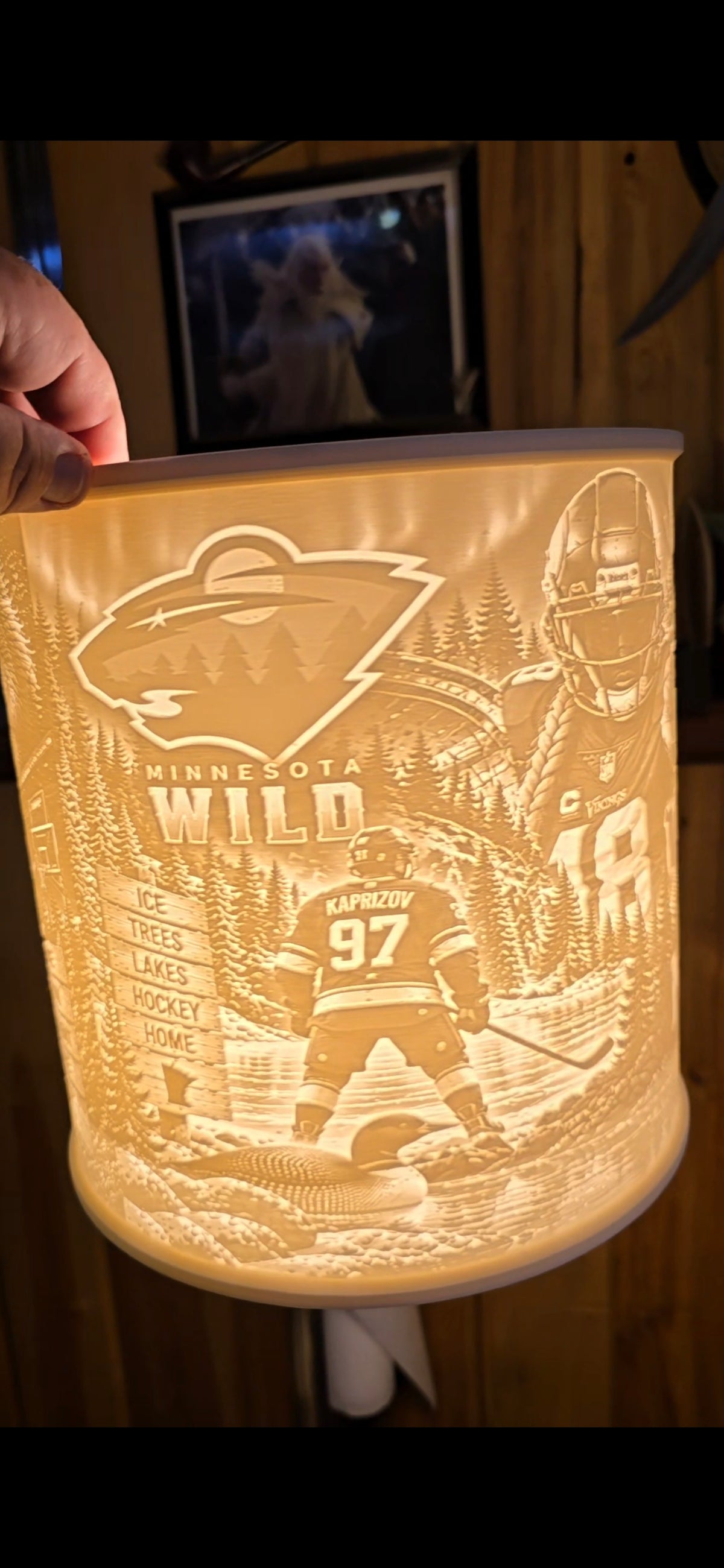 Minnesota Strong Wild, Vikings, Twins, Timberwolves top mount lampshade