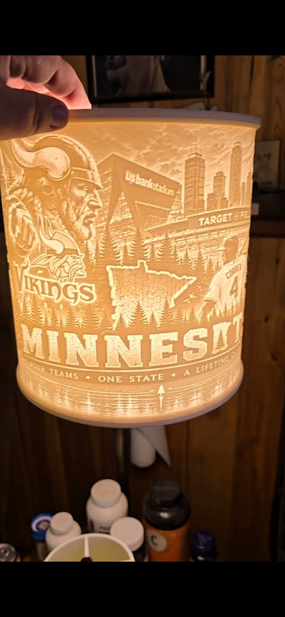 Minnesota Strong Wild, Vikings, Twins, Timberwolves top mount lampshade