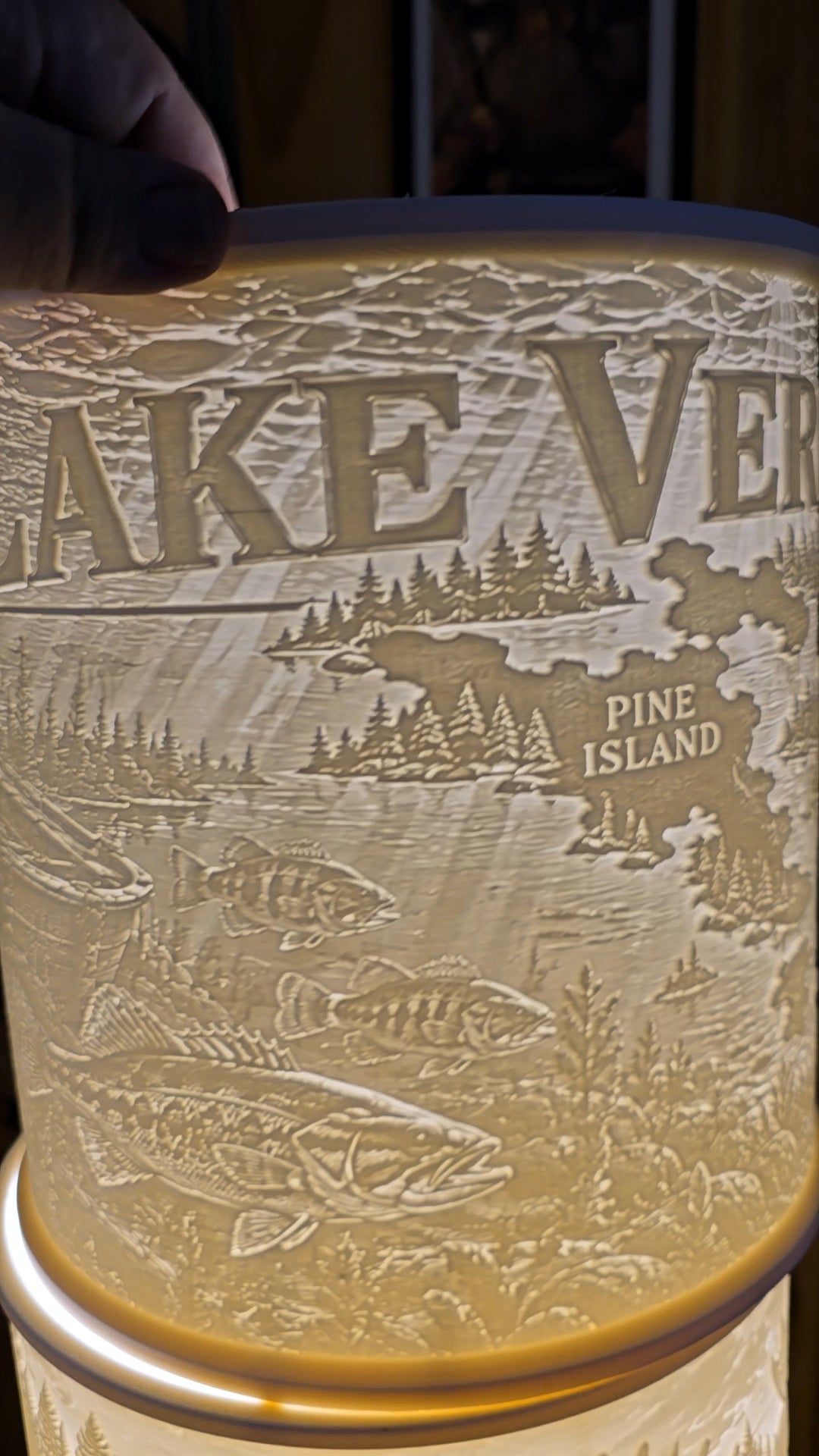 Lake Vermilion pine island design top mount lampshade