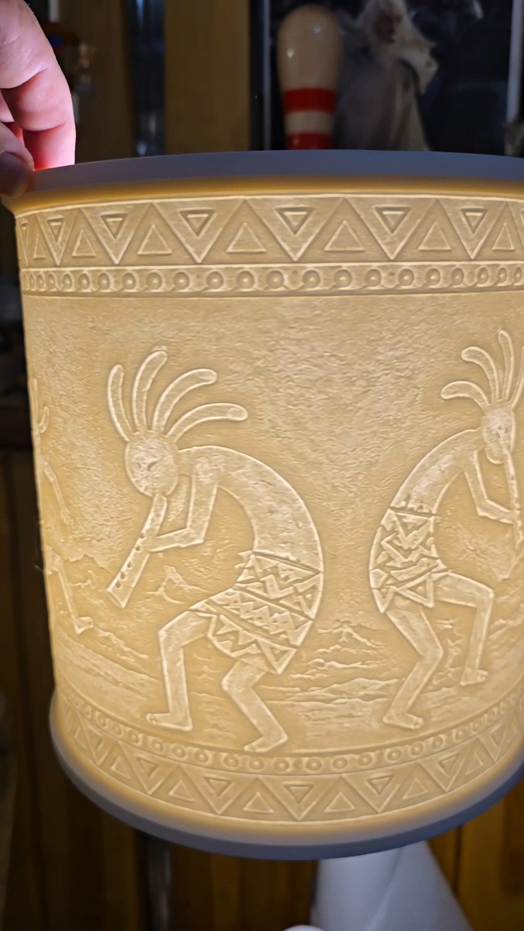Kokopelli dancing spiritual design top mount lamp shade