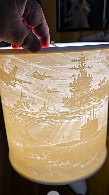 War on the water battleships & submarines Navy top mount design