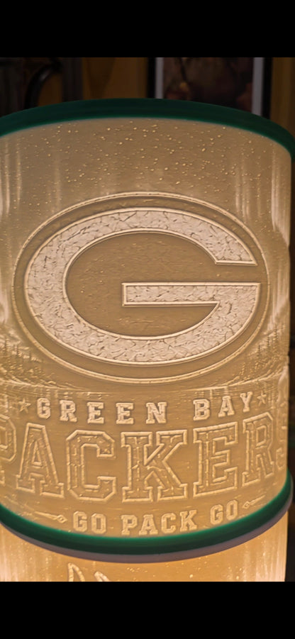 Greenbay Packers Northern Lights design Top Mount lampshade