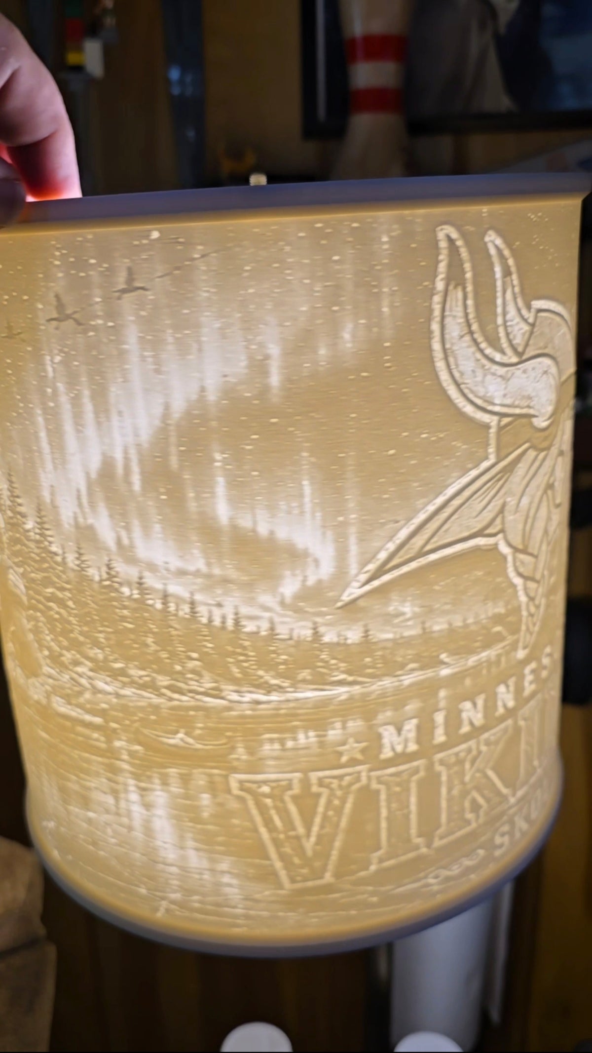 Minnesota Vikings Northern Lights design Top Mount lampshade