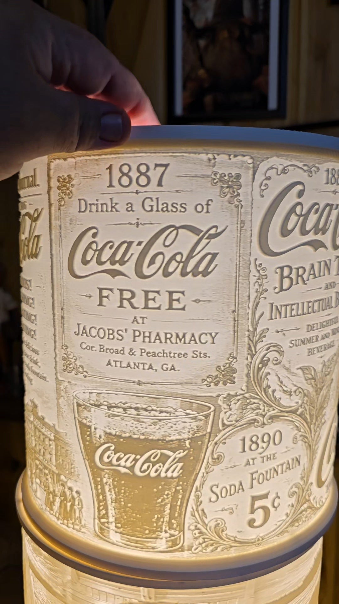 Coca Cola Coke Vintage adds design top mount lamp shade