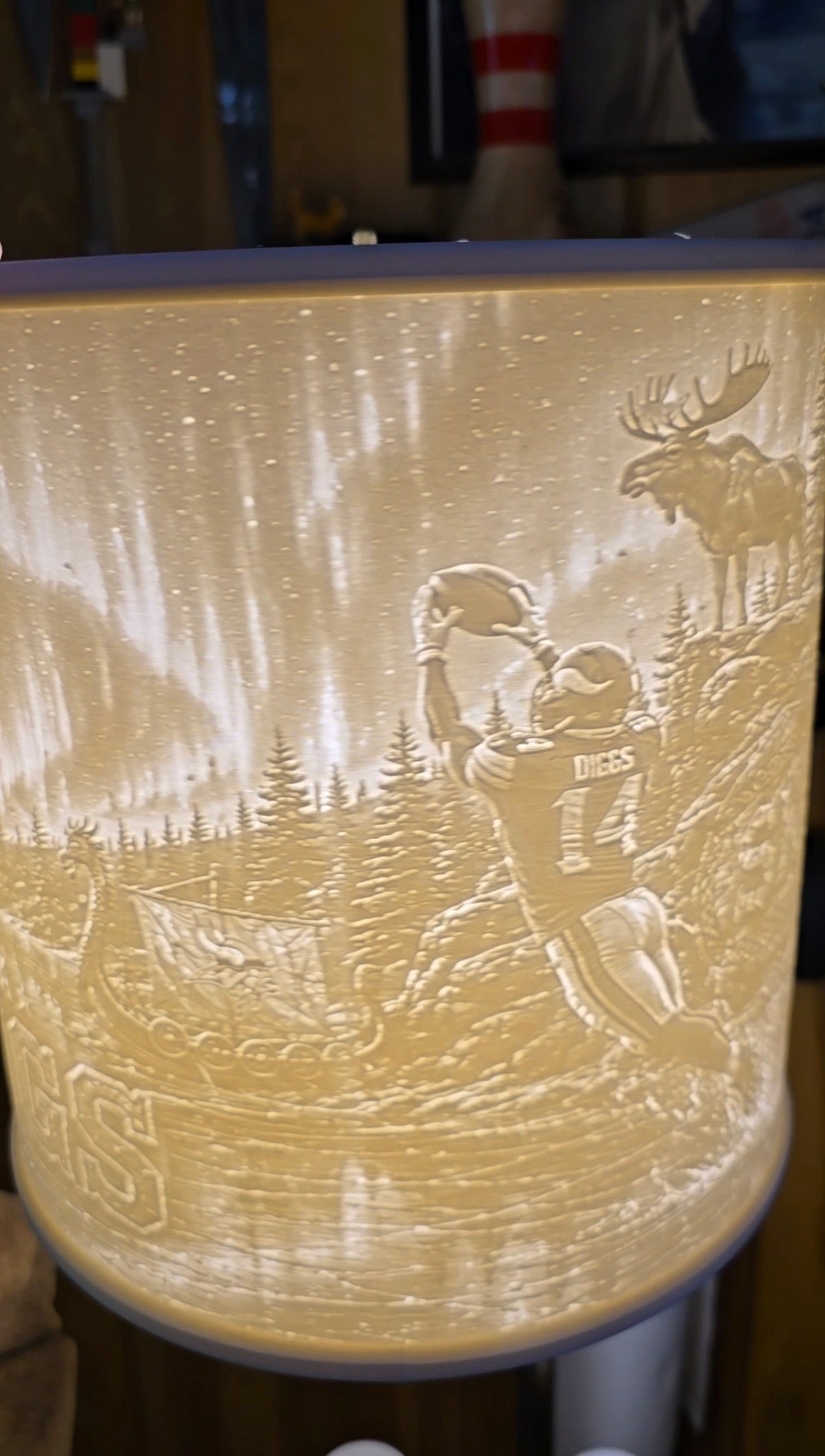 Minnesota Vikings Northern Lights design Top Mount lampshade