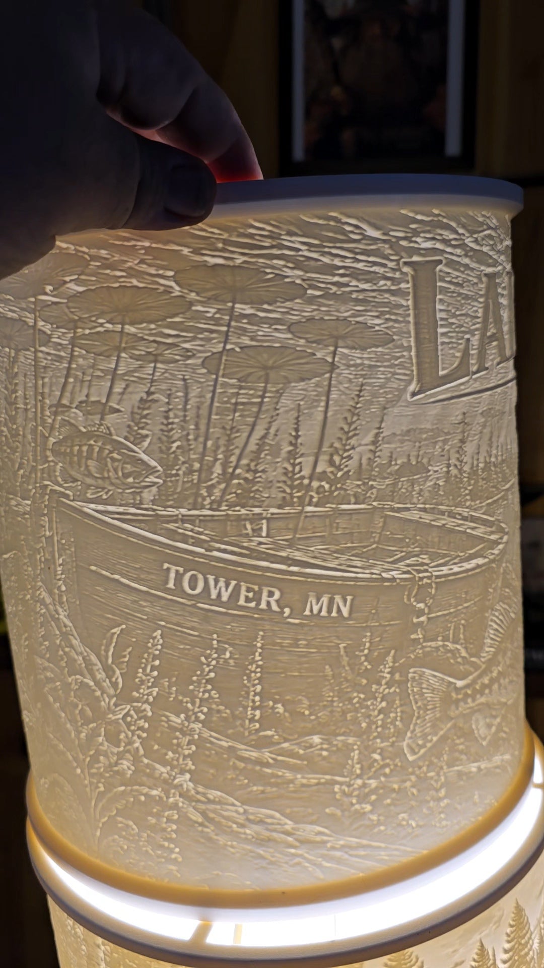 Lake Vermilion pine island design top mount lampshade