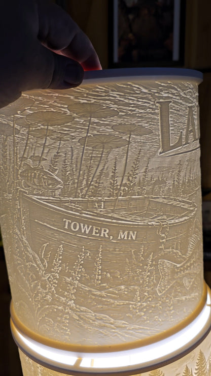 Lake Vermilion pine island design top mount lampshade