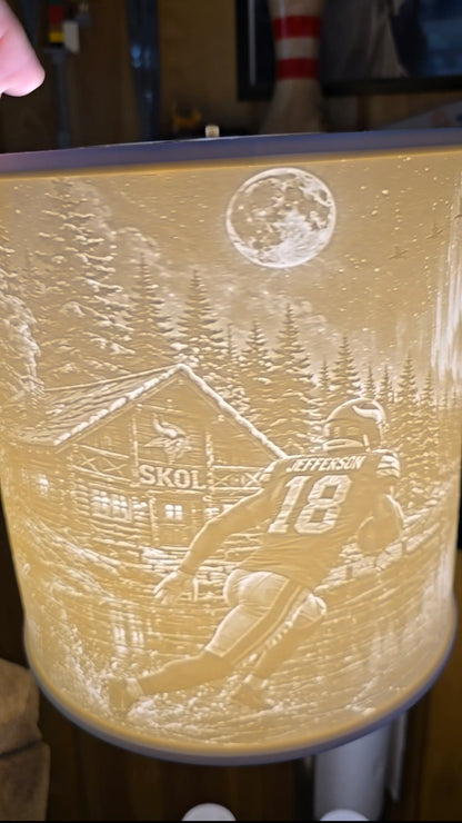 Minnesota Vikings Northern Lights design Top Mount lampshade